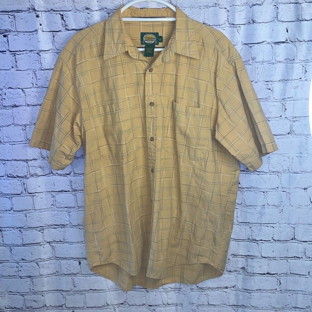 Cabela’s Yellow Short Sleeve Button Down Mens Large
